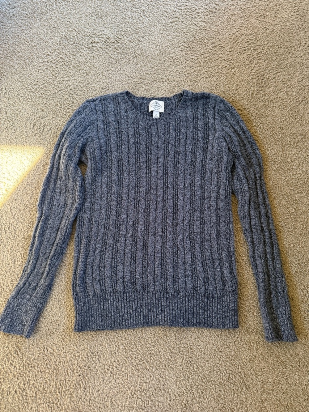 St. John's Bay Women's Charcoal Cable Knit Crewneck Sweater